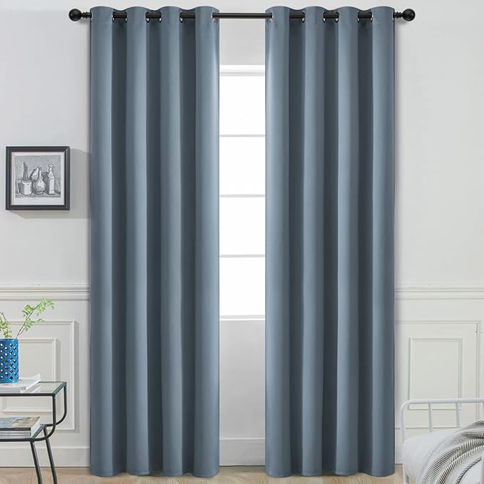 Yakamok Room Darkening Curtains 52x96 inch Length Stone Blue-Living Room | 2 by Yakamok