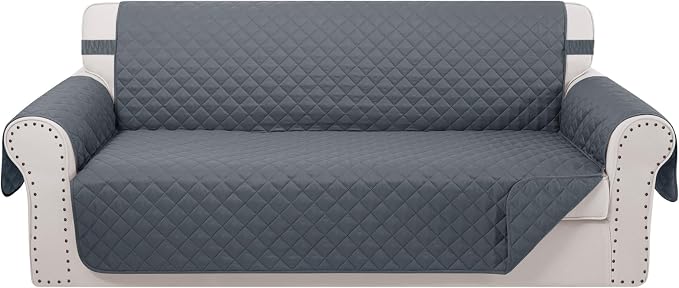 Reversible 4 Seater Sofa Cover 91" Large, Dark Blue | Couch Cover Furniture by LuxshareHome