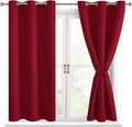 Blackout Curtains for Bedroom, Christmas Red 42 x 54 Inch, 2 Panels | Thermal by Hiasan