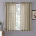 Tollpiz Short Sheer Curtain Linen Textured Living Room Curtains Sheer Light by Tollpiz