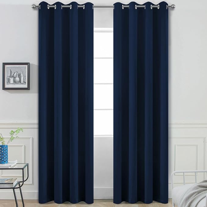 Yakamok Room Darkening Curtains 52x84 inch Length Navy Blue-Living Room | 2 by Yakamok