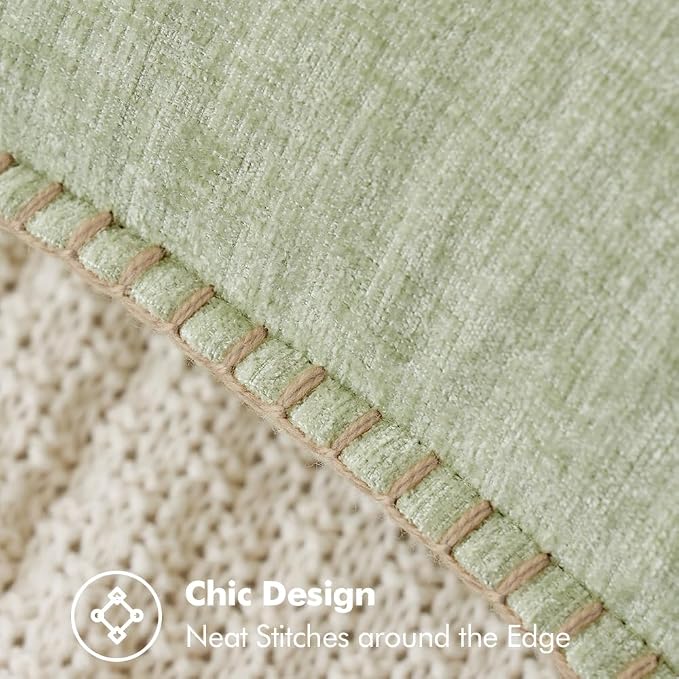 MIULEE Decorative Lumbar Throw Pillow Covers 12x20 Inch Light Green 2 Pack | - Image 2