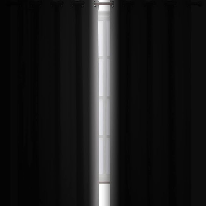 Blackout Curtains 66 x 95 inch/Light Grey Curtains Set of 2 Panels/Thermal - Image 3
