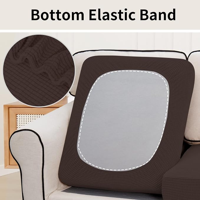 Easy-Going Stretch 3 Pieces Couch Cushion Cover - Image 4