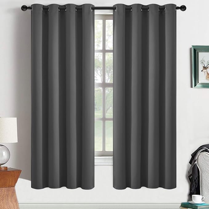 Yakamok Room Darkening Curtains 52x63 inch Length Charcoal Grey-Living Room | 2 by Yakamok