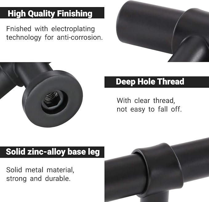 goldenwarm 10 Pack Black Cabinet Knobs Kitchen Cabinet Knobs for Dresser Drawers Black Kitchen Hardware for Cupboard Bathroom