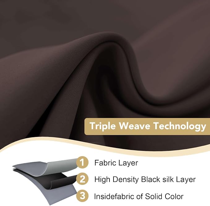 H.VERSAILTEX Brown Blackout Curtains - Image 4