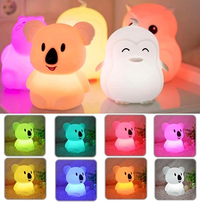 Big Size Night Light, Child Night Light, Bedside Lamp for Kids, Multicolor Light with Remote Control, Break Resistant, Eye Caring, Adjustable Brightness & Color, Timing Function - Large Koala