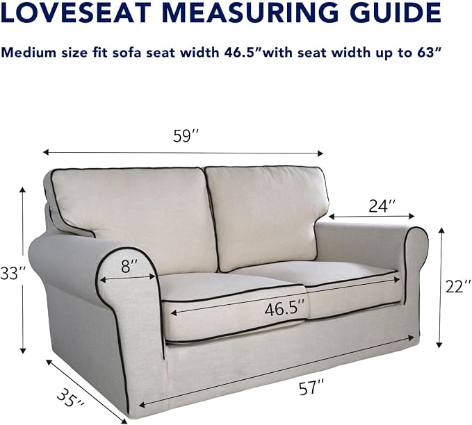 PureFit Stretch Loveseat Covers Fleece Couch Covers - Image 6