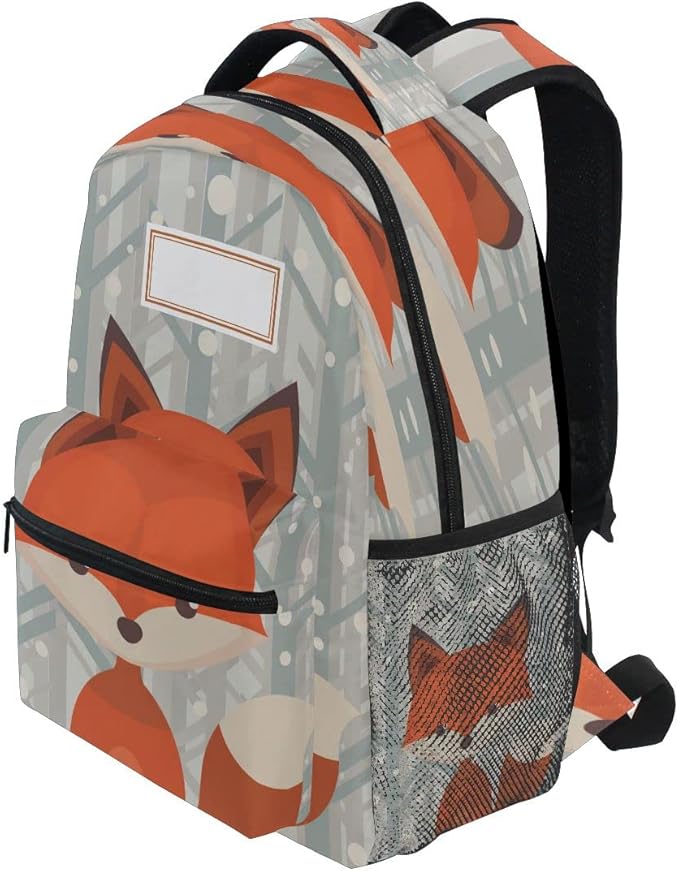 Custom Children's Name School Backpack Personalized Schoolbag Brown FoxTravel Bag for Teens Girls Boys