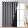 Yakamok Grey 100% Blackout Patio Door Curtain Panels W100 x L96, 1 Panel | by Yakamok
