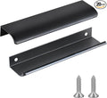 JOOJA 20 Pack Modern Style Finger Edge Pull Furniture Drawer Handles Hidden Cabinet Kitchen Drawer Handles Knobs, Black 150(128) mm