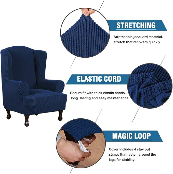 H.VERSAILTEX Wing Chair Slipcover Chair Covers - Image 3