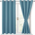 Blackout Curtains for Bedroom, Stone Blue, 52 x 54 Inch, 2 Panels | Thermal by Hiasan