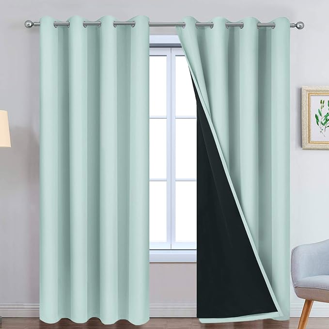 Yakamok Aqua 100% Blackout Curtains 96 Inches Long by Yakamok