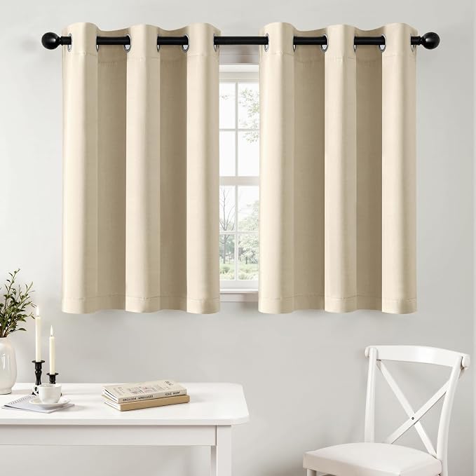 MIULEE Blackout Curtains for Bedroom 2 Panels 40 x 36 Inch Long Cream Beige | by MIULEE