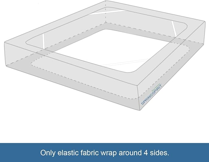Box Spring Cover Full Size, Alternates for Bed Skirt, Smooth and Elastic Woven Material Wrap Around 4 Sides of The Box Spring, Wrinkle & Fading Resistant, Washable, Dustproof, Grey, 10 Pack