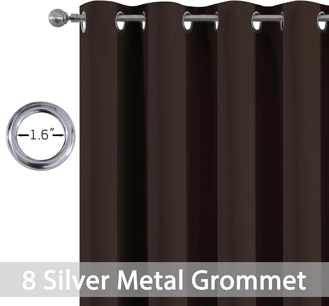 Yakamok Room Darkening Curtains 52x84 inch Length Dark Brown-Living Room | 2 - Image 2