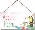 Personalized Name Vintage Bird Hornbill Sign For Girls Room Baby Nursery Door Wood Plaque Hanging Wall Art Decor For Kids Bedroom Nursery Home Kitchen Garden Yard Wall Bedroom Club