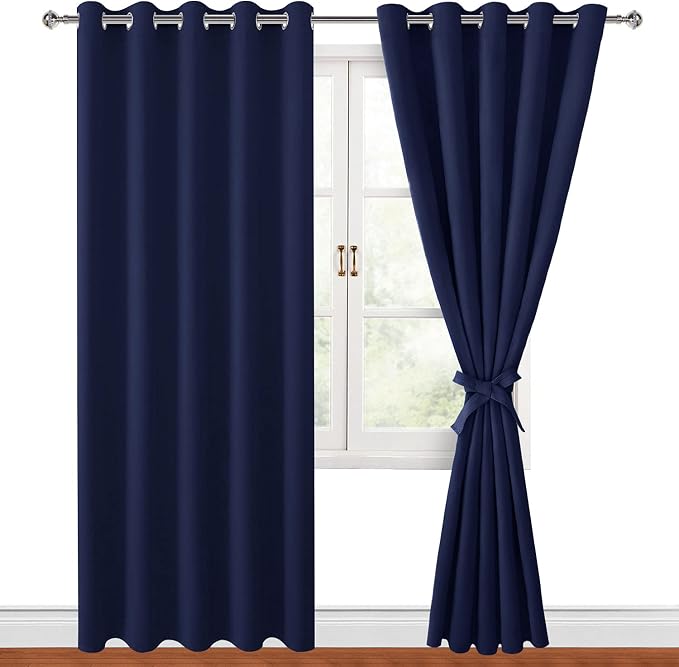 Blackout Curtains for Bedroom, 60 x 84 Inches Long, Window Curtains for Living by Hiasan