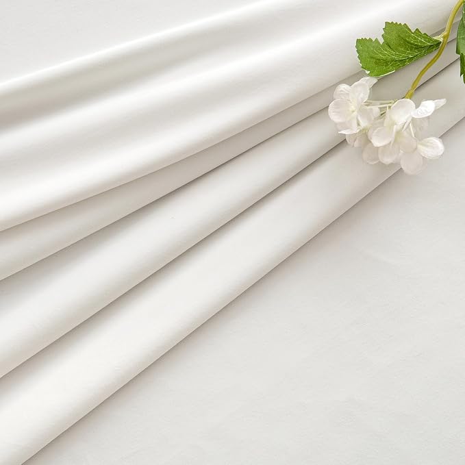 MIULEE Velvet Curtains 50W x 102L 2 Panels Ivory Blackout Curtains | Luxury - Image 7