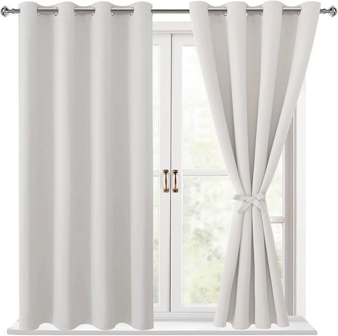 Blackout Curtains for Bedroom, 52 x 54 Inches Long, 2 Panels | Thermal by Hiasan