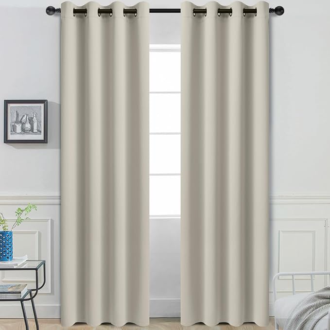 Yakamok Room Darkening Curtains 52x96 inch Length Stone-Living Room | 2 panels by Yakamok
