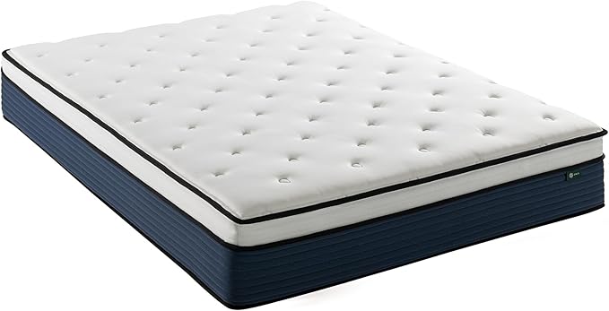 ZINUS 10 Inch Comfort Support Hybrid Mattress [New Version], Queen, Fiberglass Free, Medium Plush, Motion Isolation, Certified Safe Foams & Fabric, Mattress in A Box