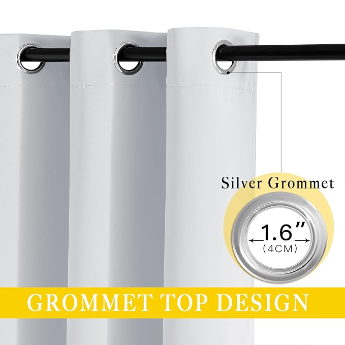 NICETOWN Patio Door Curtain 132 inches Long, Grommet Room Divider Curtain Panel - Image 3