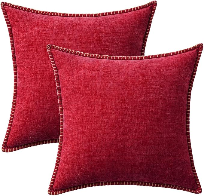 MIULEE Decorative Couch Throw Pillow Covers 18x18 Inch Red 2 Pack | Summer - Image 9