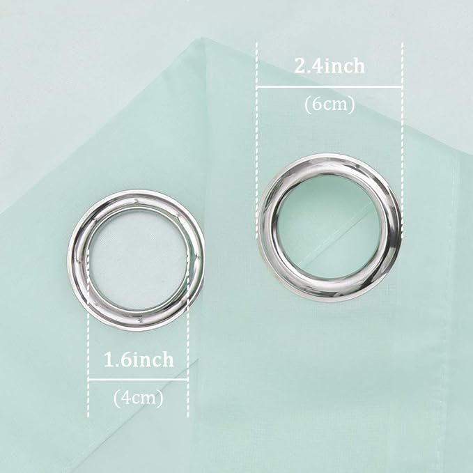 KEQIAOSUOCAI Aqua Sheer Curtain Panels 72 inches Long - Top Grade Grommet Solid Texture Soft Voile Window Drapes for Bedroom Living Room(38 Wide x 72-inch Length,2 Panels,Seafoam Green)