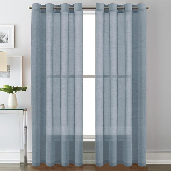 H.VERSAILTEX Linen Curtains Flax Linen Blended Curtain Panels by HVERSAILTEX