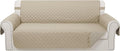 Reversible 4 Seater Sofa Cover 91" Large, Sand/Beige | Couch Cover Furniture by LuxshareHome