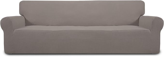Easy-Going Stretch 4 Seater Oversized Sofa Couch Cover Taupe | 1-Piece Extra by Easy-Going