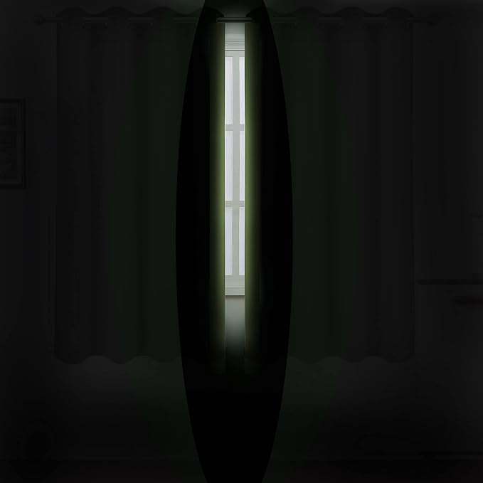 Light Green Thermal Blackout Curtains/42 x 72 Inch/Set of 2 Panels Room - Image 3