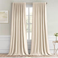 MIULEE Cream Beige Back Tab Blackout Curtains 66x96 Inch Length 2 Panel Set | by MIULEE