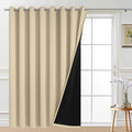 Yakamok Beige 100% Blackout Patio Door Curtain Panels W100 x L84, 1 Panel | by Yakamok