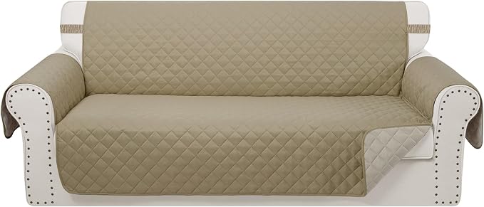 Reversible Oversized Sofa Covers, XL Sofa, Camel/Beige | Couch Cover Furniture by LuxshareHome