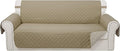 Reversible 4 Seater Sofa Cover 91" Large, Camel/Beige | Couch Cover Furniture by LuxshareHome