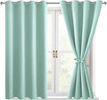 Blackout Curtains for Bedroom, 52 x 54 Inches Long, 2 Panels, Aqua | Thermal by Hiasan
