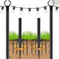2 Pack 10Ft String Poles, Poles for Outside String Lights,Outdoor with Fork,Metal Poles Stand for Patio,Backyard,Deck