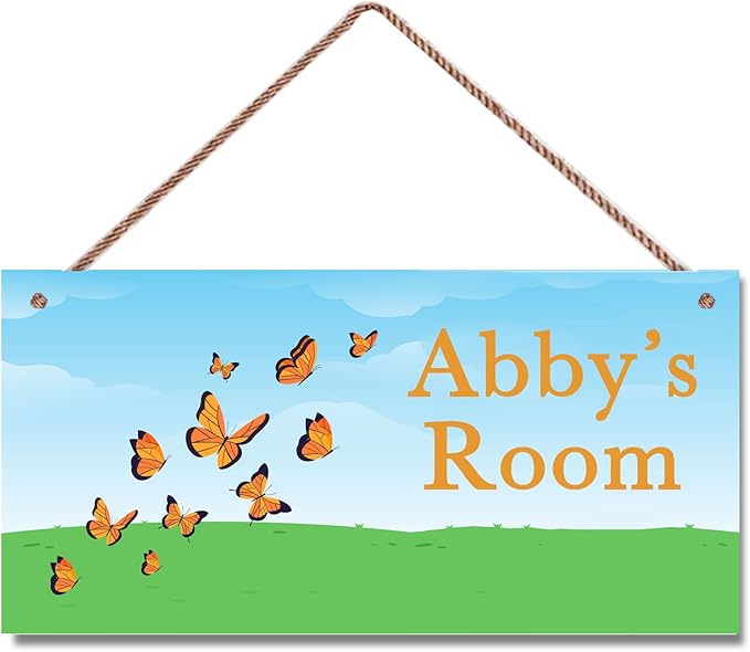SLWEJQHA Personalized Vintage Butterfly Decor for Boys Room Butterflies Theme Room Decor for Nursery,Wall Art Decor for Kids Room Gilrs Bedroom Office Garden Living Room Bedroom Wall Decoration