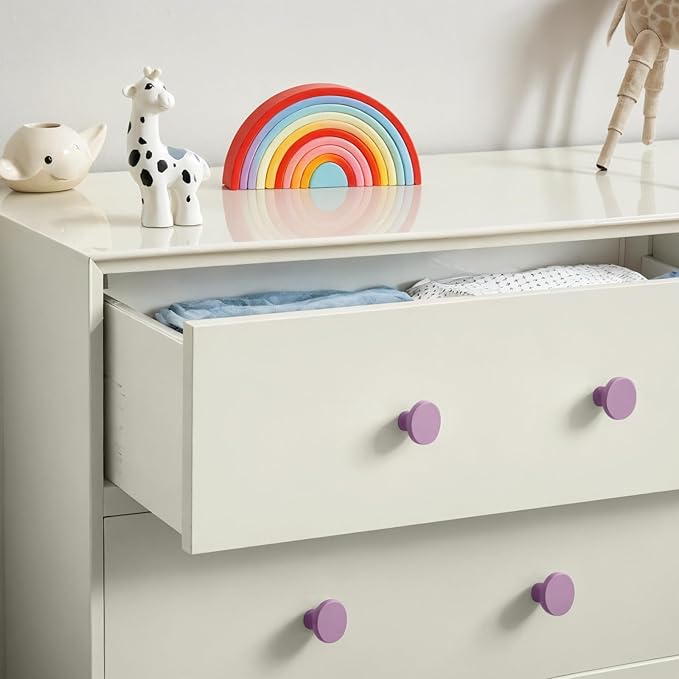Ravinte 10 Pack Cabinet Knobs Purple Kitchen Cabinet Knobs Round Dresser Drawer Pulls Closet Door Pulls 1-1/5 Inch