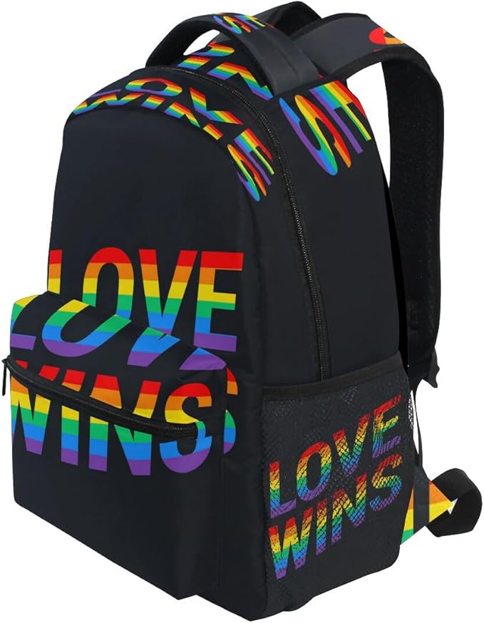 School Backpack Love Wins Pride Rainbow Teens Girls Boys Schoolbag Travel Bag