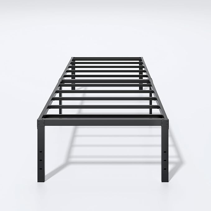 Metal Bed Frame Twin Size - 18 Inch Heavy-Duty Twin Platform Bed Frame No Box Spring Needed, Easy Assembly, Noise-Free, Sturdy Mattress Foundation, Underbed Storage Space