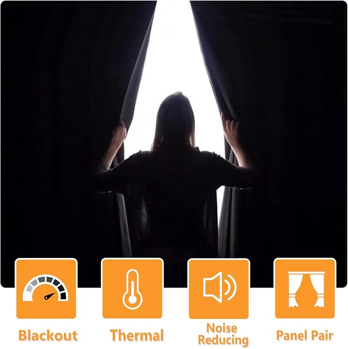 Blackout Curtains for Bedroom, Peacock Teal, 52 x 45 Inch, 2 Panels | Thermal - Image 2