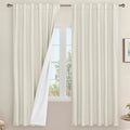 Ivory 100% Blackout Linen Curtains 72 Inch by LAMIT