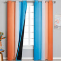 Ombre Orange and Blue Blackout Curtains 42Wx84L Inch Long | Gradient Curtains by ESTELARTEXTILER