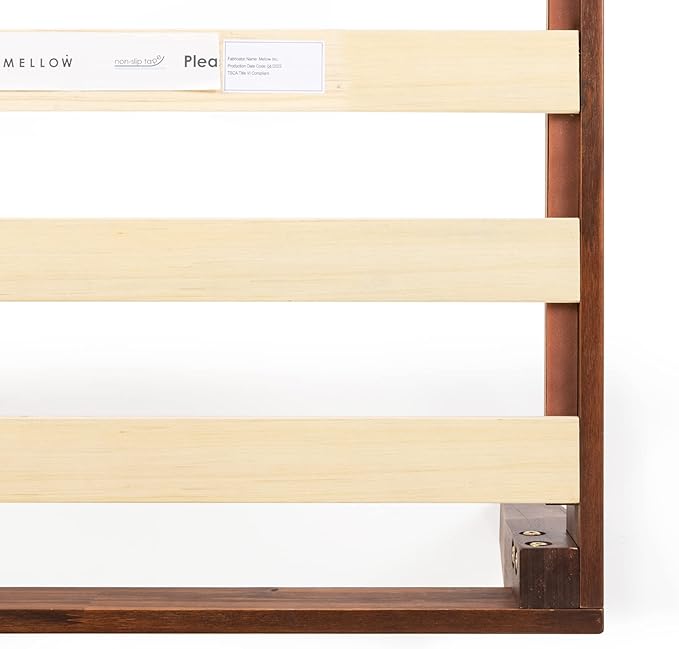 Mellow 12" Solid Wood Platform Bed Frame with Classic Wooden Slat (No Box Spring Needed), King, Espresso