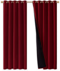 NICETOWN 100% Blackout Window Curtain Panels, Burgundy Red, Cold and Full Light by NICETOWN